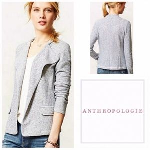 Anthropologie Blue and White Striped Terry Blazer